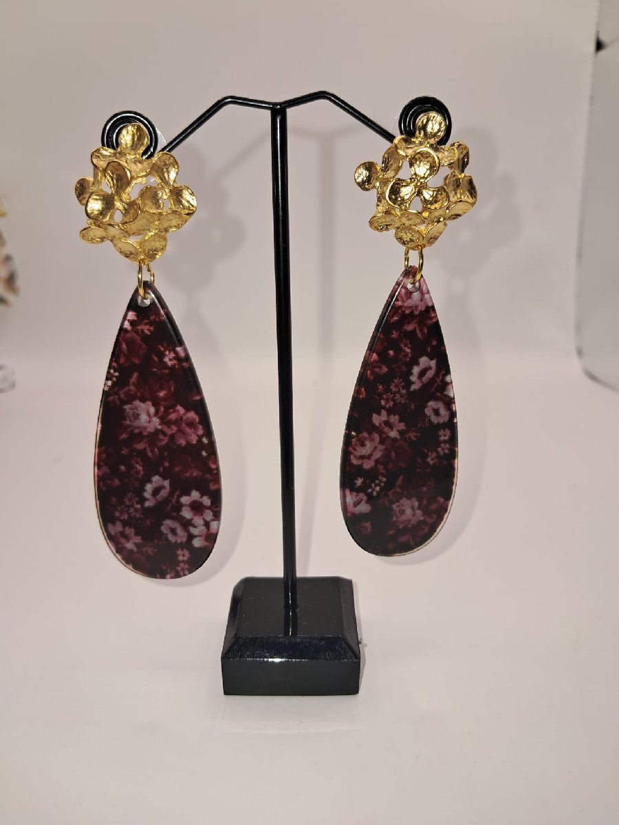 Pendientes largos florales