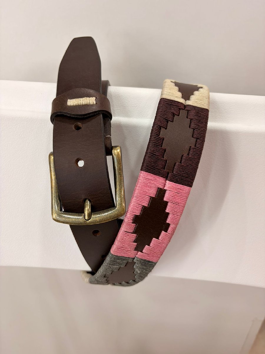 Cinturon piel rosa